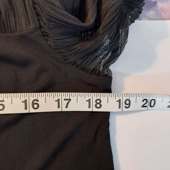 Maurices Womens Whimsigoth Shirt Top Size Medium Sheer Black Lace Long Sleeve - Picture 10 of 12